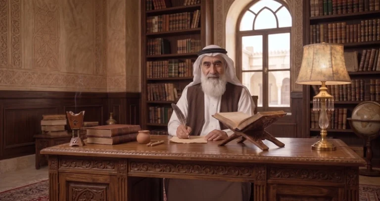 الخبير المعتمد مقدام النجمي في مكتبه يدرس تفاصيل الحالات، خيار موثوق لمن يبحث عن شيخ روحاني للعين والحسد لتقييم التراجع المفاجئ وتوضيح مسار المتابعة